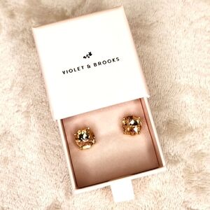 Violet & Brooks Casey Golden Shadow Stud Crystal Statement Earrings